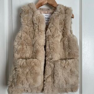 Zara Kids Beige Faux Fur Vest